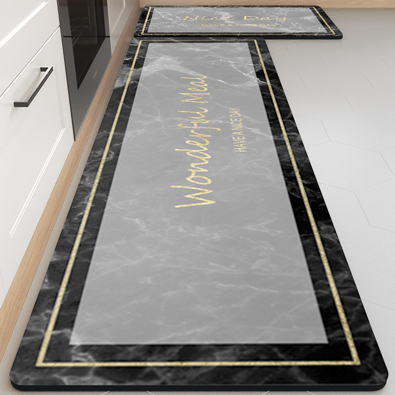 Picture of Soft Diatom Mud Kitchen Mat Oil Absorption Cleaning-Free Household Dirt-Resistant Water Absorption Wear-Resistant Soft Mat Scrub Long Mat