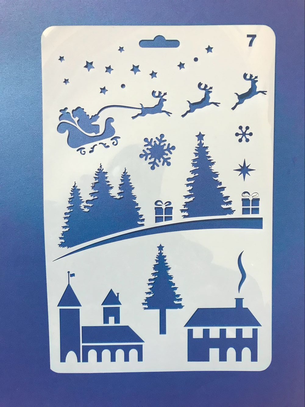 Picture of Christmas series painting template hollow diy album Lace ruler hand-written newspaper Journal drawing spray mold