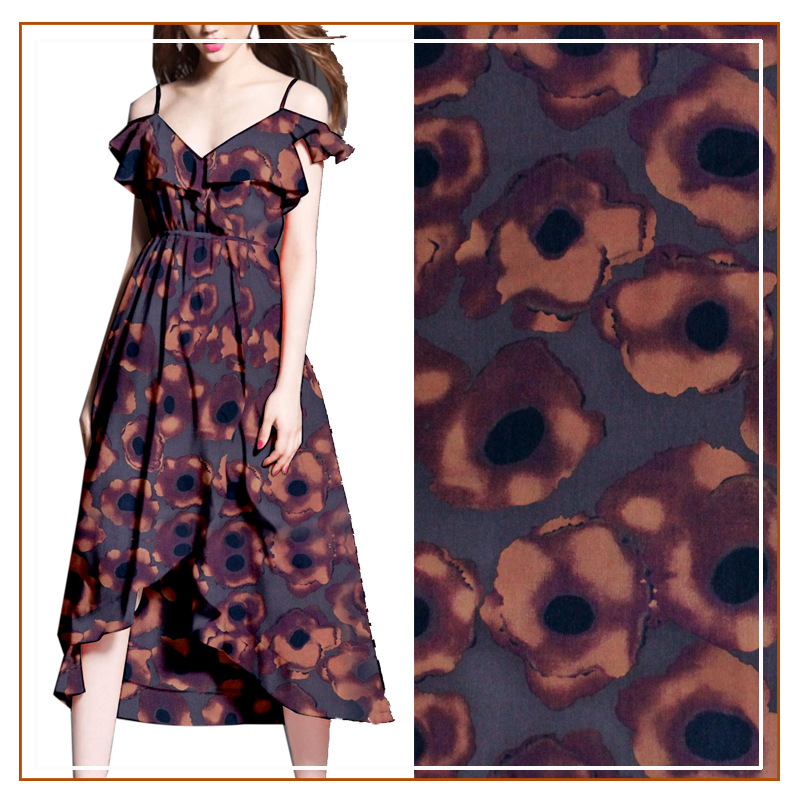 Silk velvet tie-dye printed fabric dress sundress women's top clothing fabric new pattern pattern for autumn, summer and spring