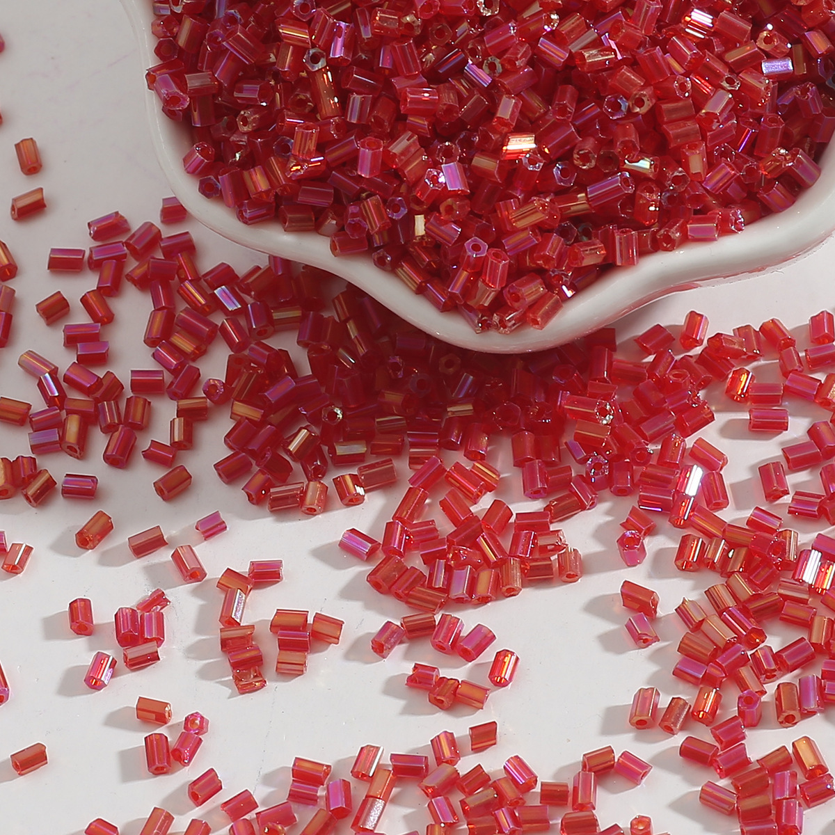 Picture of 2mm magic color H-tube beads hand-sewn beads loose beads diy hand-made color-plated glass rice beads material jewelry accessories wholesale