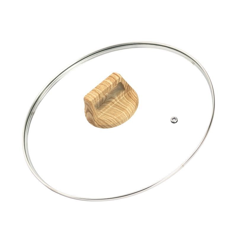 Picture of Food Grade Pot Cover Handle Household Cap Glass Tempered High Temperature Stainless Steel Wok Universal Transparent Cooking Cover
