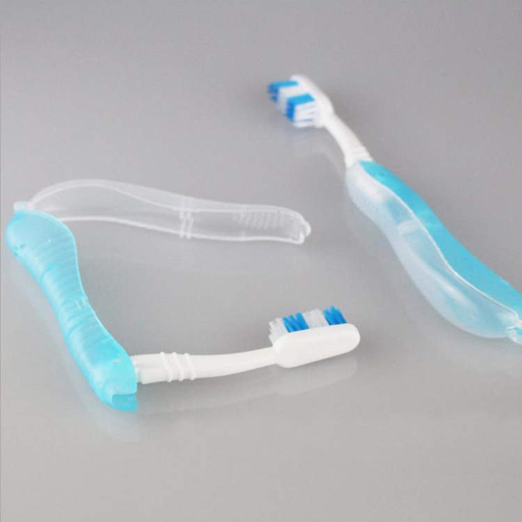 Picture of Folding Toothbrush Outdoor Travel Adult Personalized Portable Storage Sleeve Scrub Soft Hair Group Building Gift Advertising Toothbrush