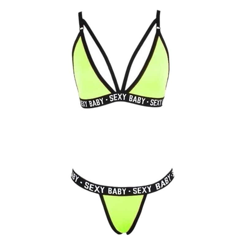 Cross-border exclusive for European and American foreign trade sexy underwear sexy hollow letters three-point women's split underwear wholesale