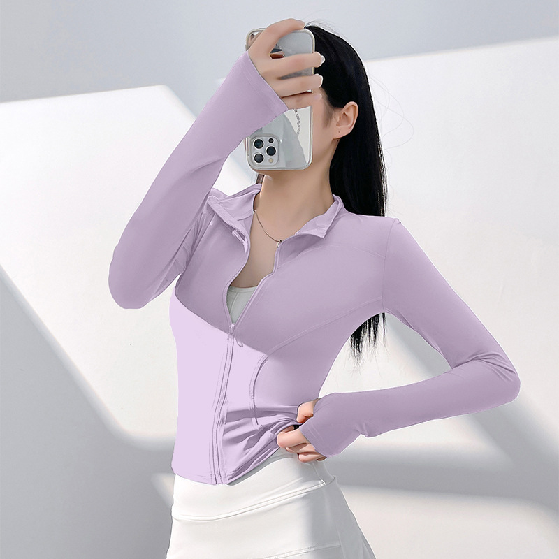 Picture of Juyitang Slim-Fitting Yoga Wear for Outerwear, Slim-Fitting Yoga Wear with Stand Collar, Fitness Running Yoga Sports Jacket for Women