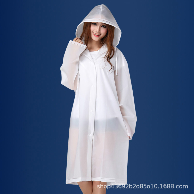 [Manufacturer Wholesale] Adult Non-Disposable Women's Raincoat Thickeneded Transparent Portable Poncho Outdoor Travel Rainproof