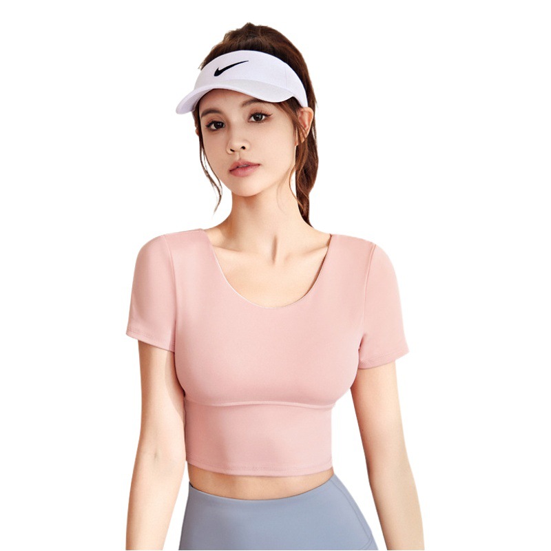 Juyitang Beautiful Back Yoga Wear Suit Slimming Sports Top Women's Nude Feeling Yoga Suit with Breast Pad for Women