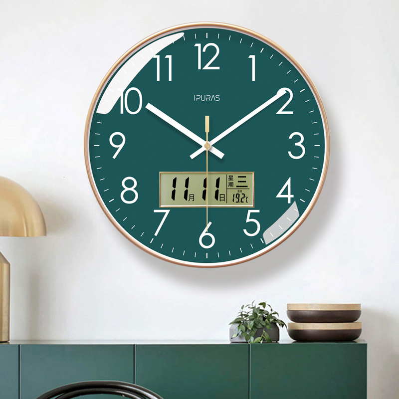 Ipla 6027 mute clock wall clock living room Classic clock Wall Wall ultra-quiet second-sweeping quartz clock