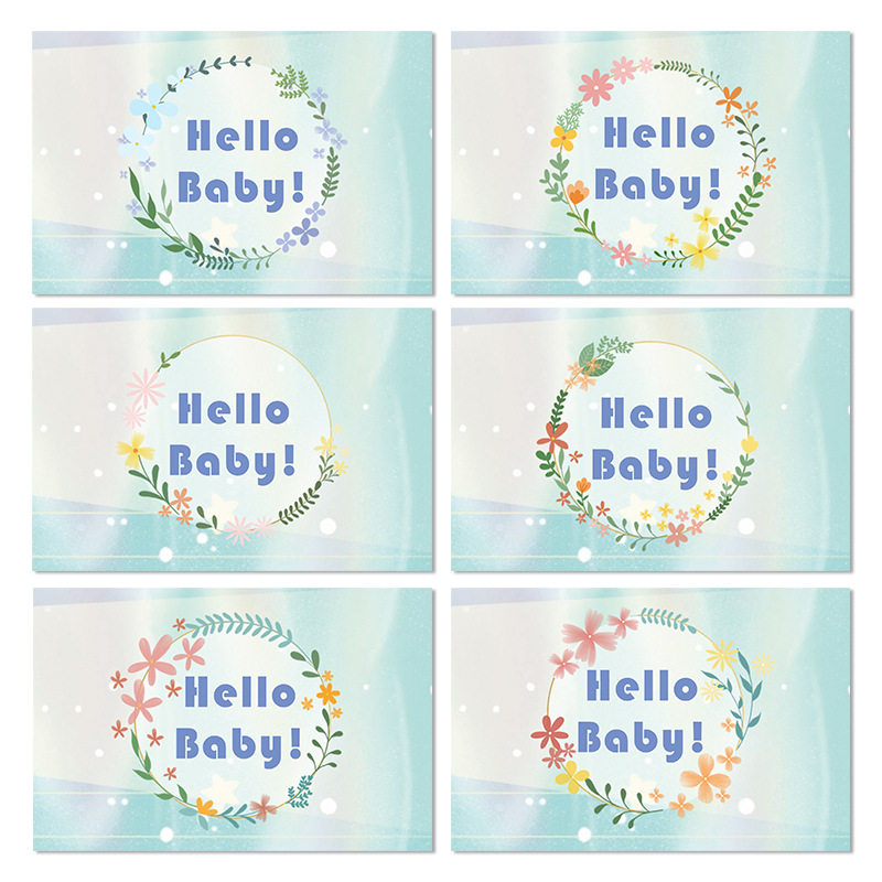 Picture of 84 hello baby welcome newborn baby blessing thank you celebrate white cardboard greeting card support greeting card