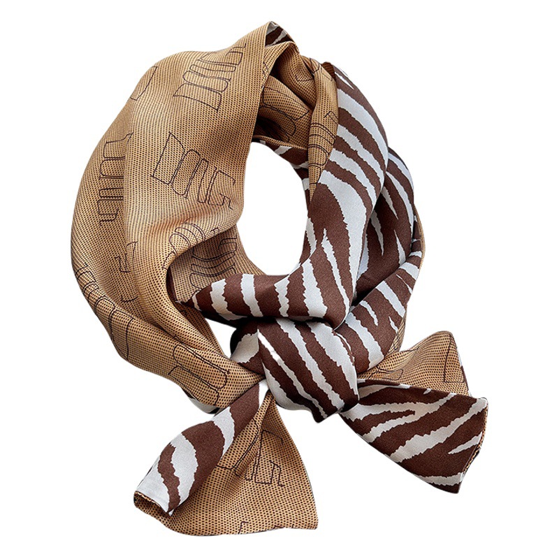 Hangzhou Silk Mulberry Silk Scarf Women's Fashionable All-match Double-layer Double-sided Silk Scarf Thin Narrow Long Scarf Ribbon