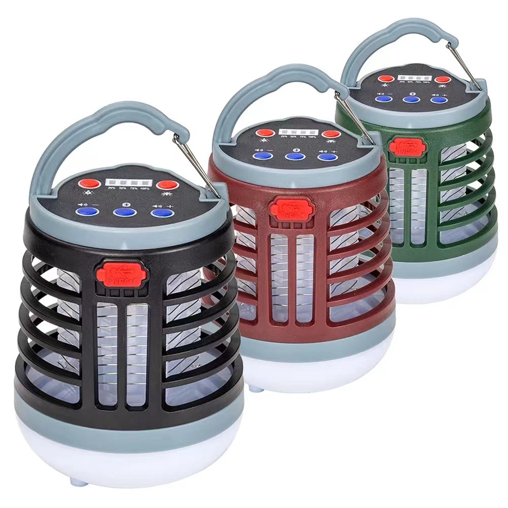 Cross-border new outdoor mosquito lamp USB rechargeable LED electric shock mosquito catcher multi-functional mosquito lighting camping lamp