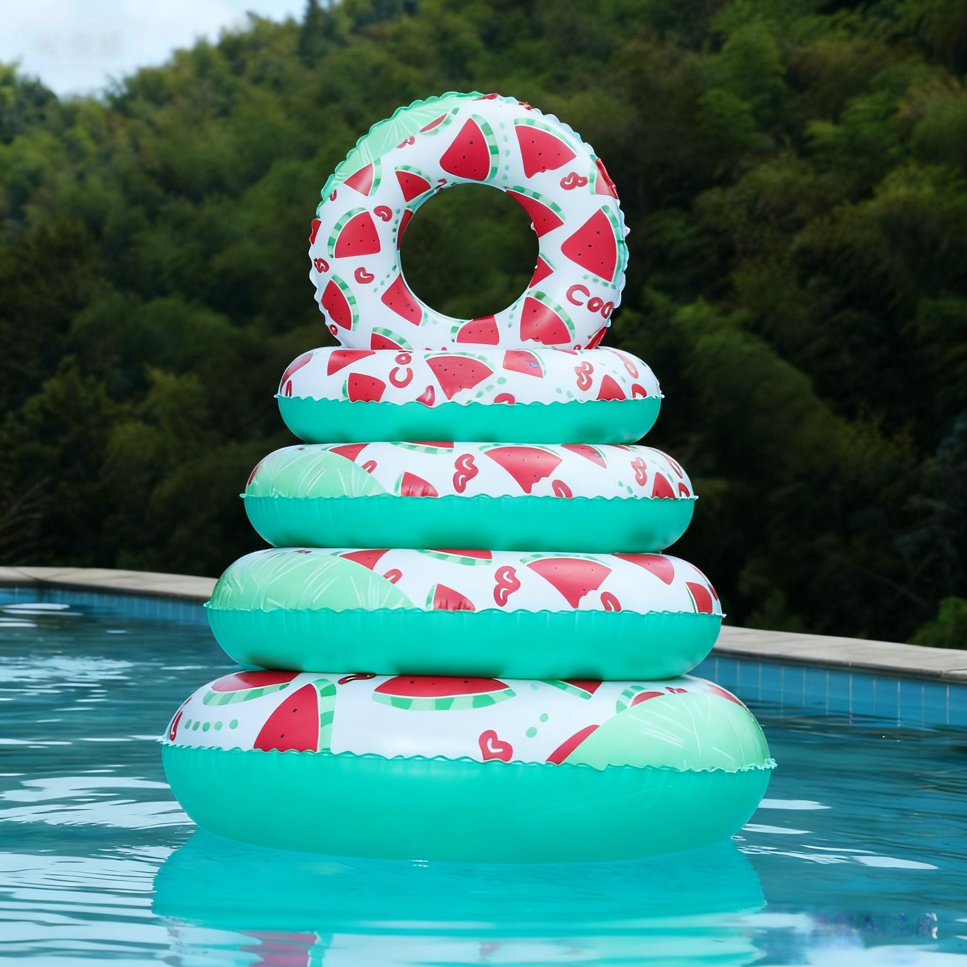 Picture of Factory wholesale 50-90# swimming ring thickened children inflatable swimming ring thickened double airbag swimming ring bubble swimming ring