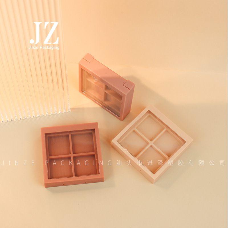 JINZE square buckle 4 color blush high light disc with skylight plastic packaging material