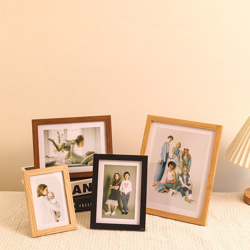Creative handmade wooden photo frame table wholesale 6 inch 7 inch 8 inch a4 photo frame table wall photo frame living room decoration