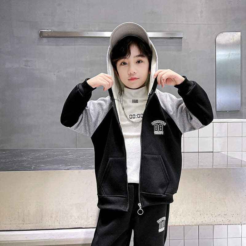 Picture of Children's Clothing Boy's Autumn Clothing suit 2025 New fleece-lined Fashion Handsome Children's Spring and Autumn Big Boy's Autumn Sportswear