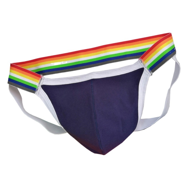 New Rainbow Men's Sexy T-string Cotton Comfortable Breathable Foreign Trade Personalized Youth White GAY Double T-string Pants