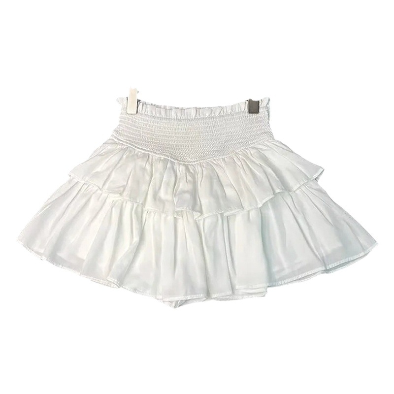 2024 Summer new hot girl A- line cake skirt women's small high waist slimming ruffled fluffy skirt