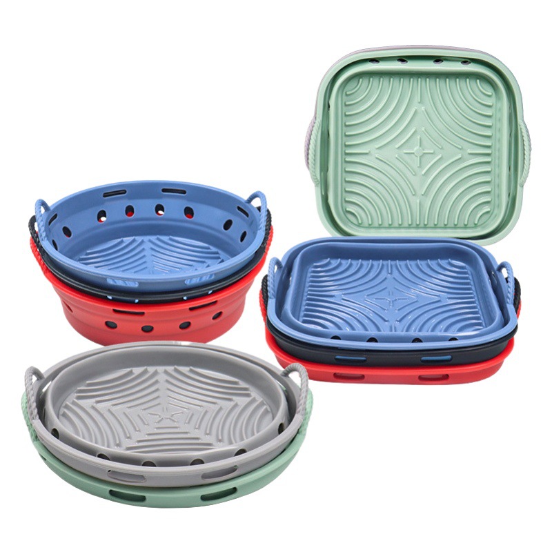 Silicone Air Frying Pot Pad Convection High Temperature Resistant Household Oven Tray Baking Pan Multi-functional Frying Pot Baking Pad