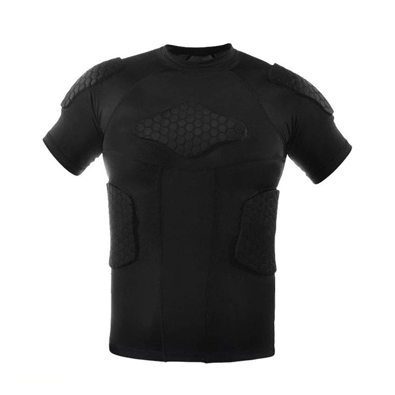 Basketball sports anti-collision short sleeve men's sports training professional protective gear football chest protection fitness quick-drying tights armor