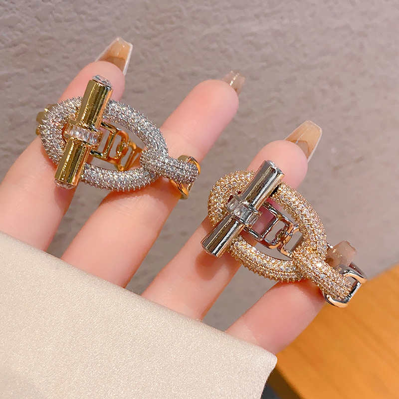 Cross-Border New Crossbar Ot Series Ring Bracelet Set Pig Nose Accessible Luxury Ring