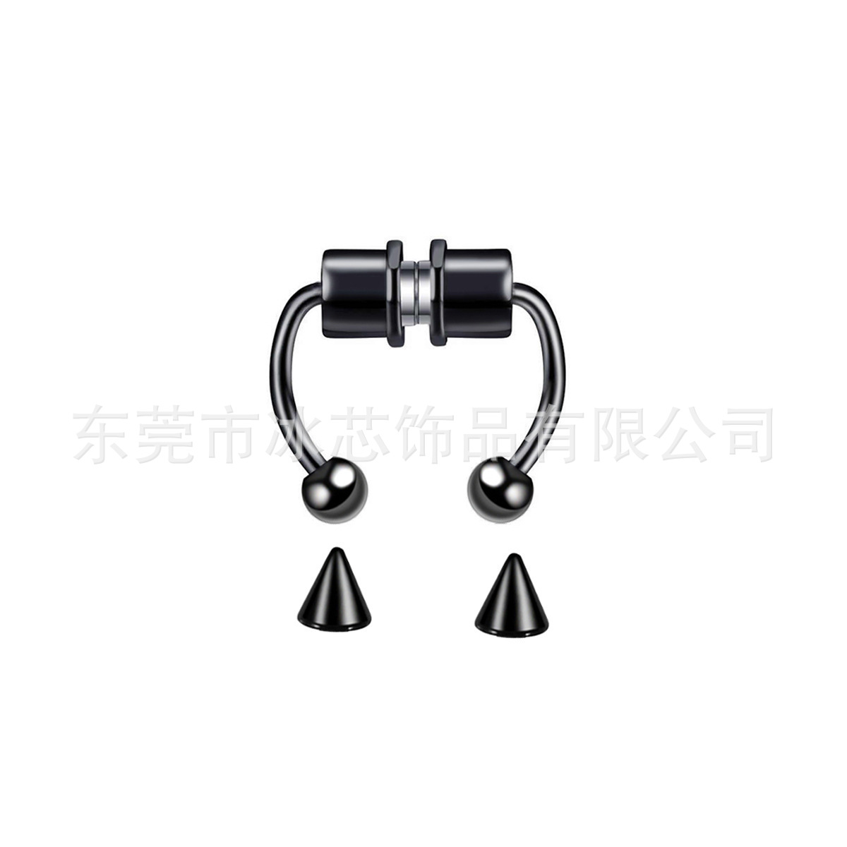 Picture of 2021 New Hot Sale Stainless Steel Magnet Nose Ring Non Perforated False Nose Ring Horseshoe Type Nose Hoop Ring