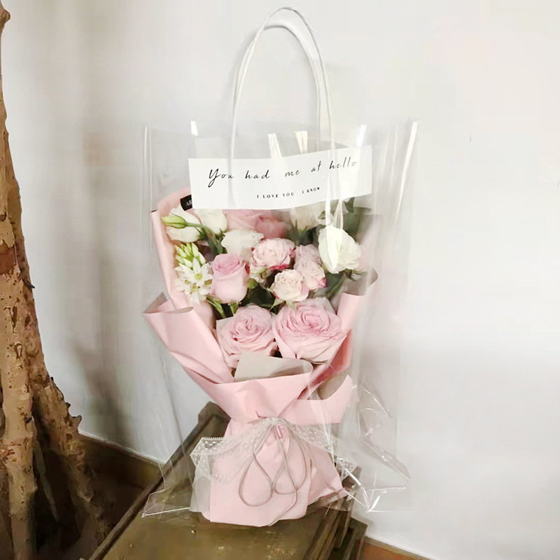 Holiday single bouquet gift bag fresh flowers Net red handbag single multi rose bouquet handbag wholesale