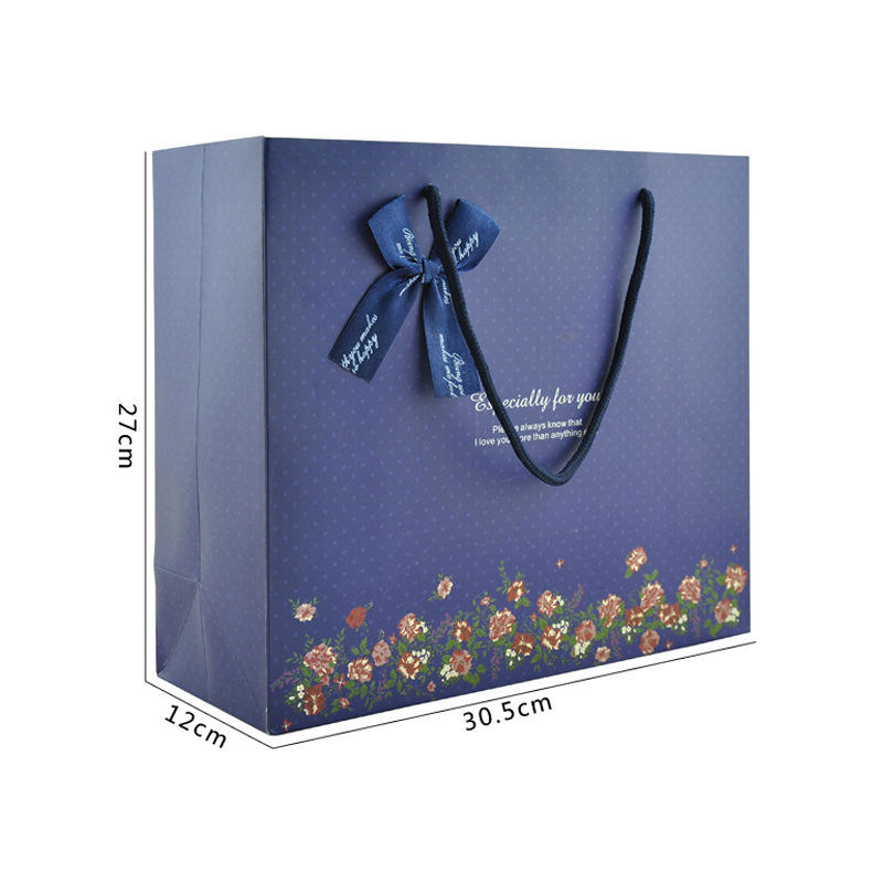 Picture of Blue Bow Gift Bag Father's Day Tote Bag Gift Bag Paper Bag Back Gift Bag Tote Bag Wholesale