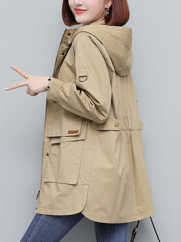 Windbreaker women's long small 2024 popular this year spring new loose casual women's spring and autumn coat tide