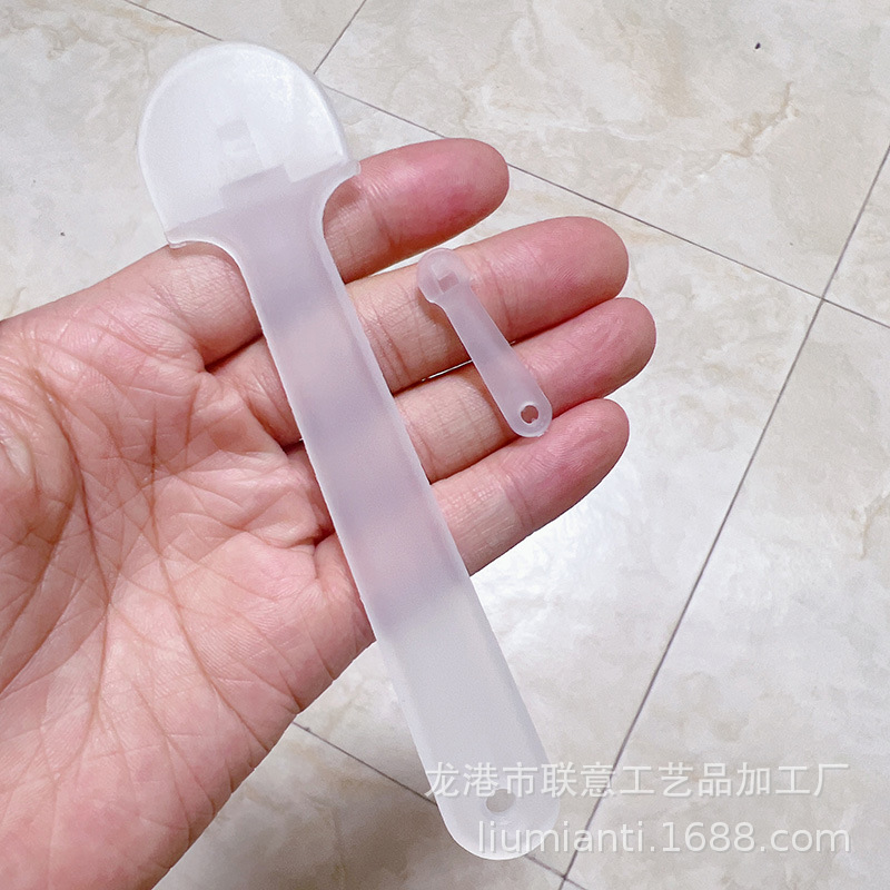 Picture of Factory Mini Advertising Fan Migu Handle Transparent PVC Single-sided Concert Should Aid Advertising Fan Handle Thickened
