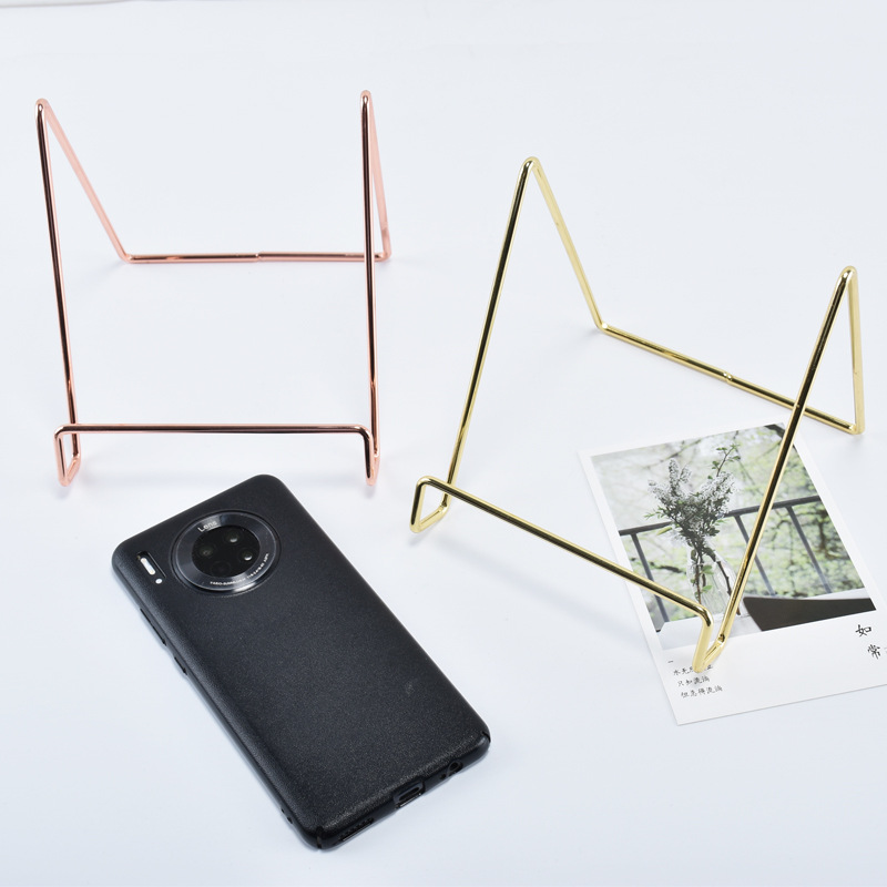 Picture of Factory wholesale simple desktop wrought iron IPAD stand metal plating CD mask display stand recipe plate rack