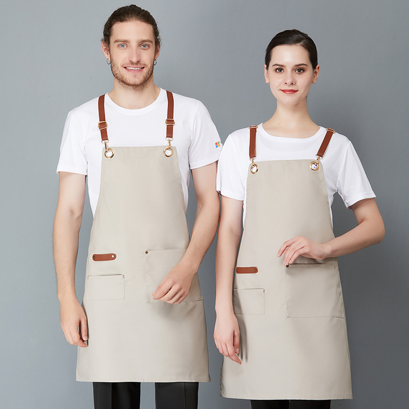 Advertising apron hotel waiter overalls free printed logo canvas full belt hook waiter apron