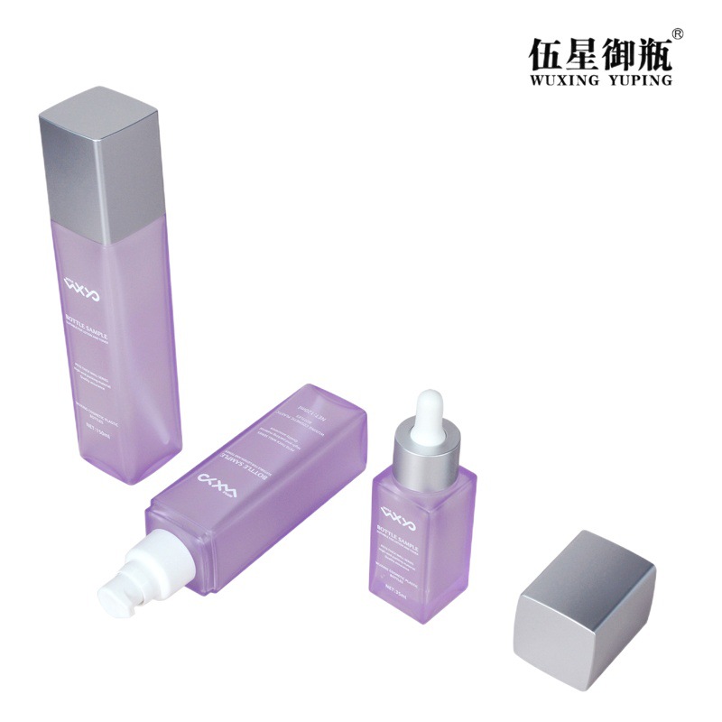 Petg Thick Wall Cosmetic Square Set Packaging Material Press 120150ml Water Emulsion Dispensing Dropper Essence Plastic Bottle