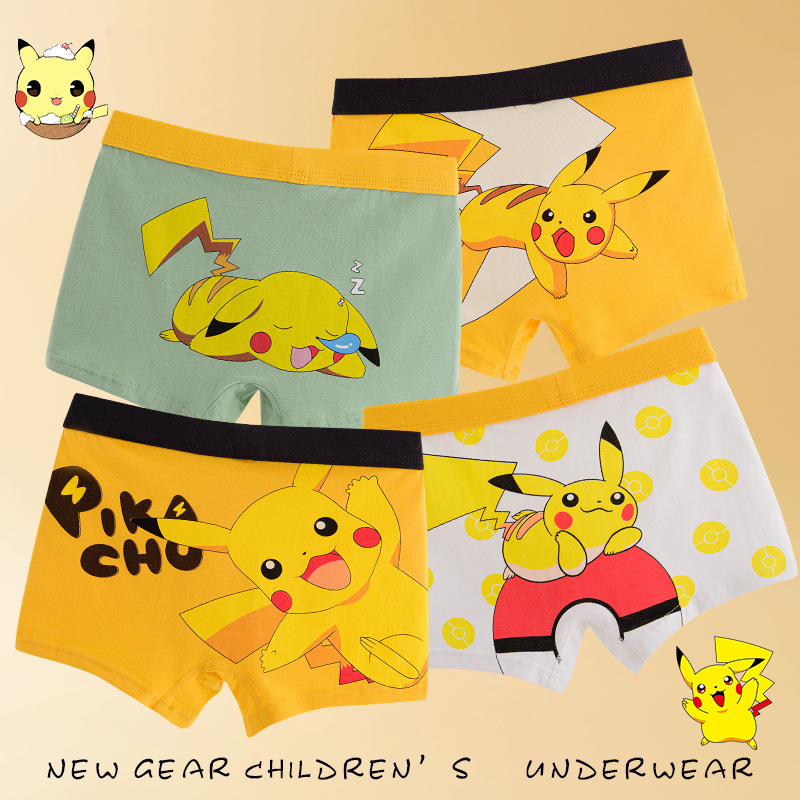 Children's Underwear Pure Cotton Class A Cotton Not Clip Butt Boxer Pants Large Children Boys' Baby Cartoon Boxer Pants Foreign Trade