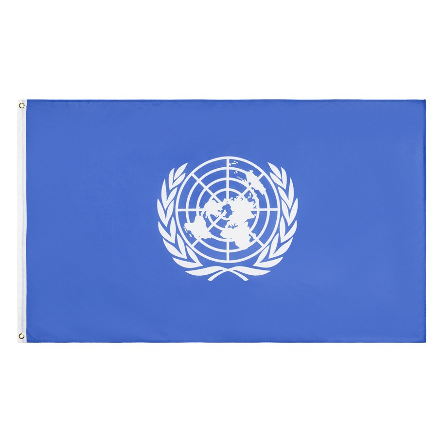90*150cm United flag in stock 3 * 5Ft polyester flag manufacturers United Nations flag wholesale