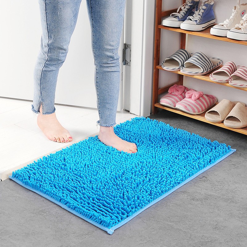 Picture of Floor Mats Wholesale Chenille Long Hair Floor Mats Bedroom Kitchen Living Room Carpet Bathroom Entrance Water-Absorbent Non-Slip Floor Mats