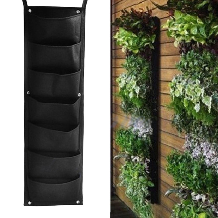 Manufacturer Wholesale Felt Plant Bags with 7 Openings, Webbing Planting Bags, Wall-Mounted Three-Dimensional Greenery