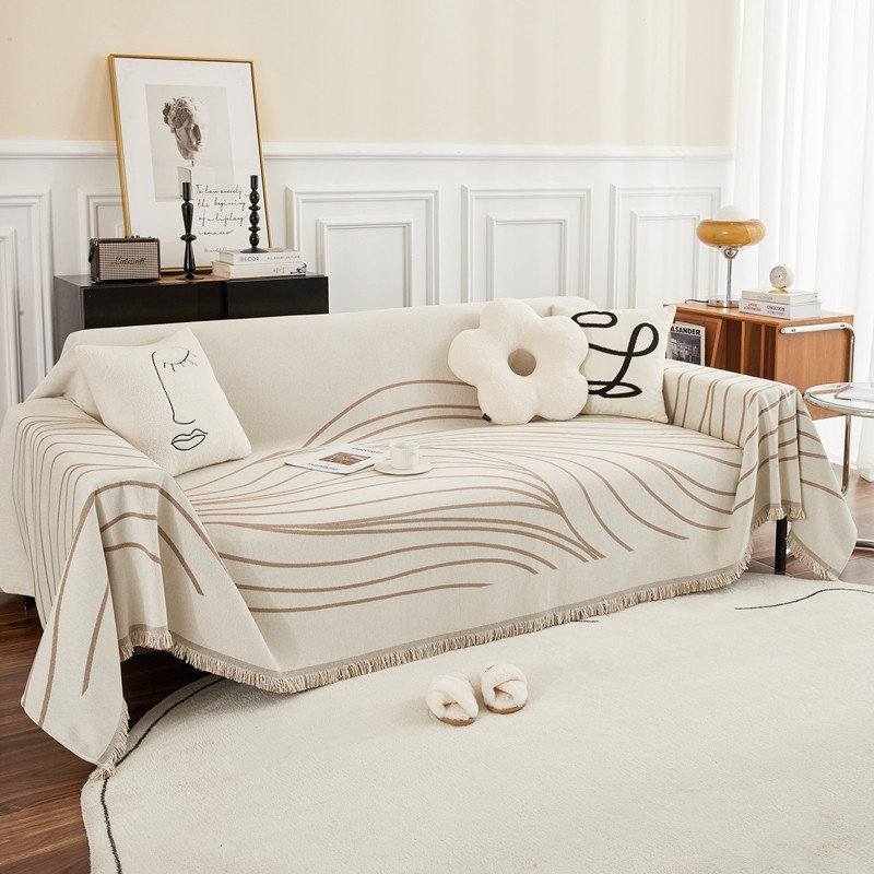 Wave Line Advanced Sense Sofa Cover Cloth Towel Four Seasons Universal Sofa Cushion Universal Full Cover Non-Slip Dirt-Resistant Cover