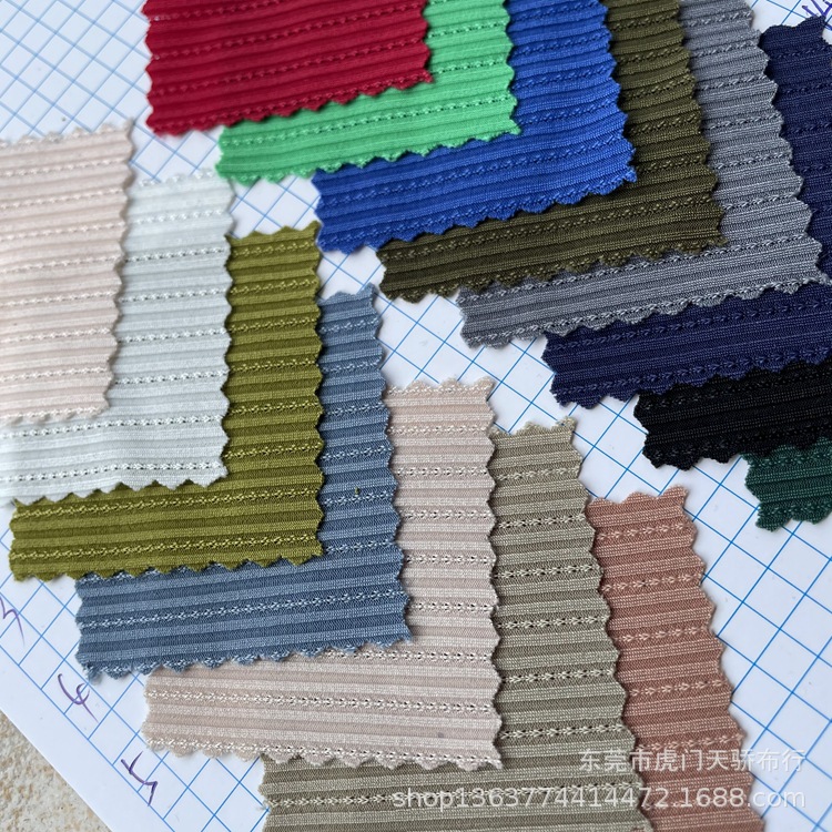 Spot Supply Knitted Rib Jacquard Cloth 200g Barbie Strip Fine Rib Jacquard Strip Hollow Jacquard Strip