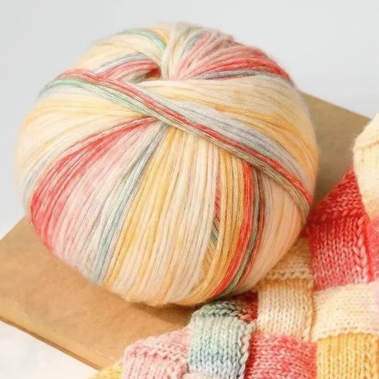 Cross-Border Dawn Same Color Seven-Star Blanket Blended Gradient Line DIY Handmade Knitted Shawl Blanket Yarn Ball