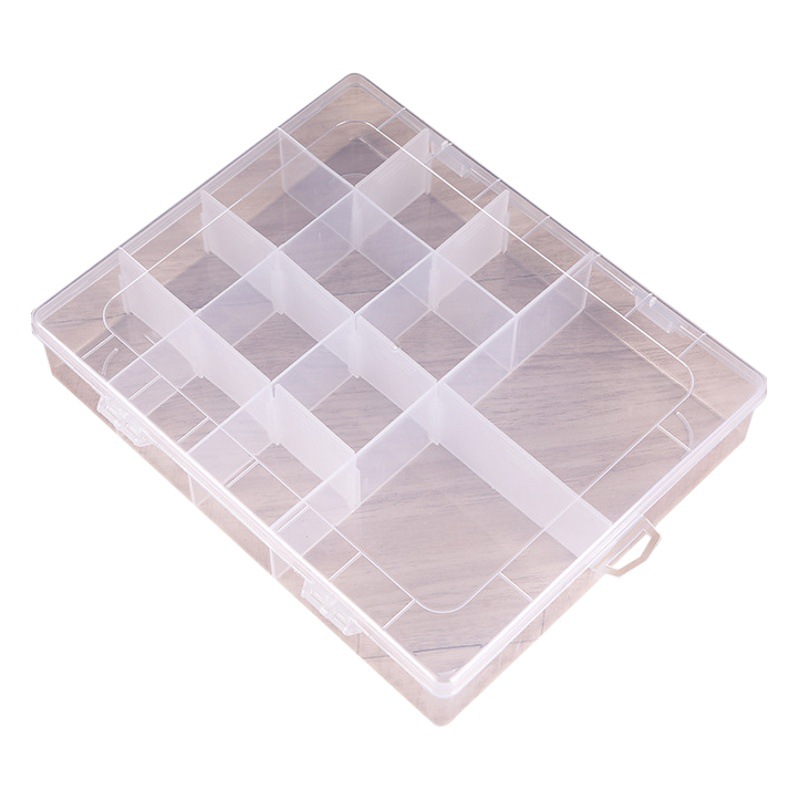 14-Grids Detachable Transparent Plastic Guka Storage Box Jewelry Display Box Digital Components Fishing Gear Parts Packaging Box