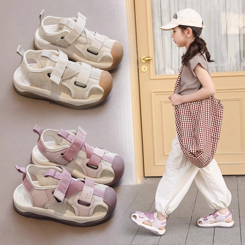 Girls' Sandals Summer 2025 New Children's Sports Soft-soled Beach Shoes Baotou All-match Men's Shoes