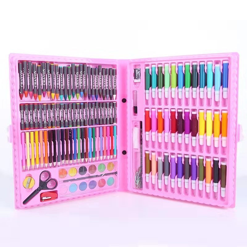 Picture of 150 brush set children's painting stationery art painting stick tools watercolor pen crayon pencil graffiti gift box