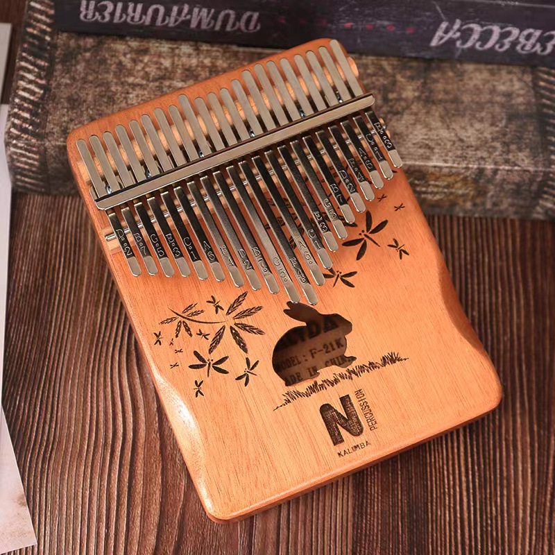Picture of Thumb Piano 17-Tone Kalimba Kalimba 21-Tone Kalimba Finger Piano Instrument Solid Wood Rainbow Model