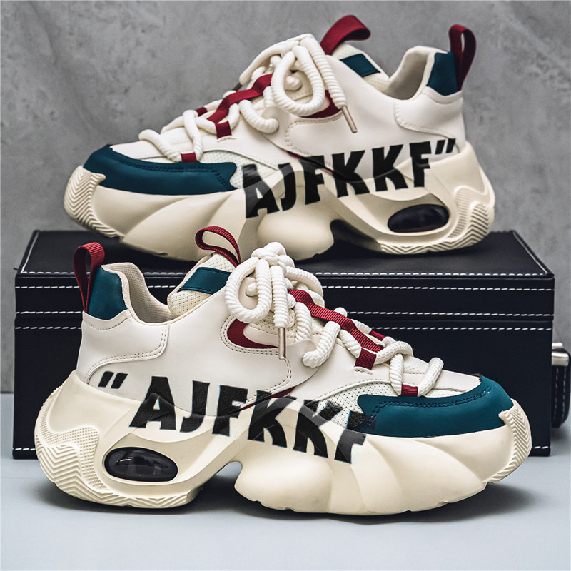 European Men's Shoes Summer 2025 New Breathable Youth Thick-Soled Height-Increasing Popular Casual Sports Dad Trendy Shoes