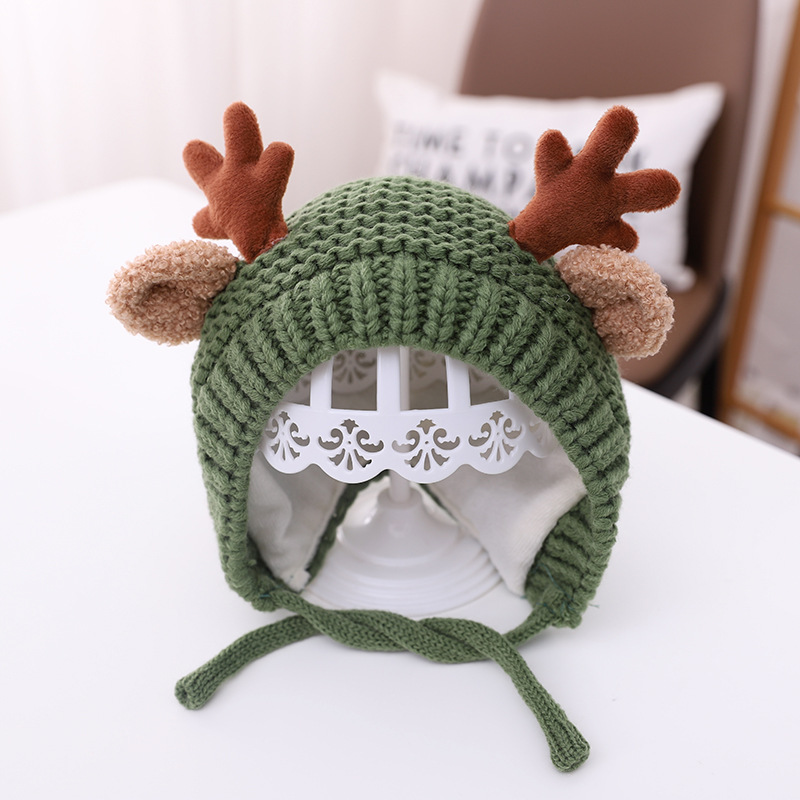 Picture of Small antlers Garry cloth baby knitted hat Autumn New Baby wool cap warm baby cap MZ9789