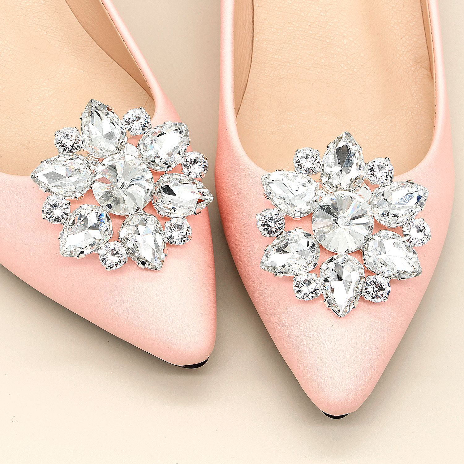 Bridal Accessories Korean Wedding Shoes Shoes Simple Atmospheric Glass Water Drop Shoes Flower DIY Mobile Detachable Shoe Buckle