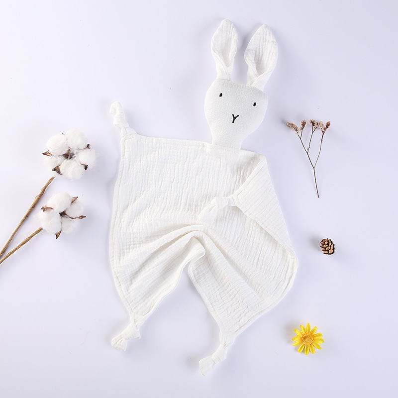Picture of Pure Cotton Double-layer Gauze Baby's Spit Towel Sleeping Bag Blanket Doll Baby's Ambience Towel Entrance Rabbit Blanket