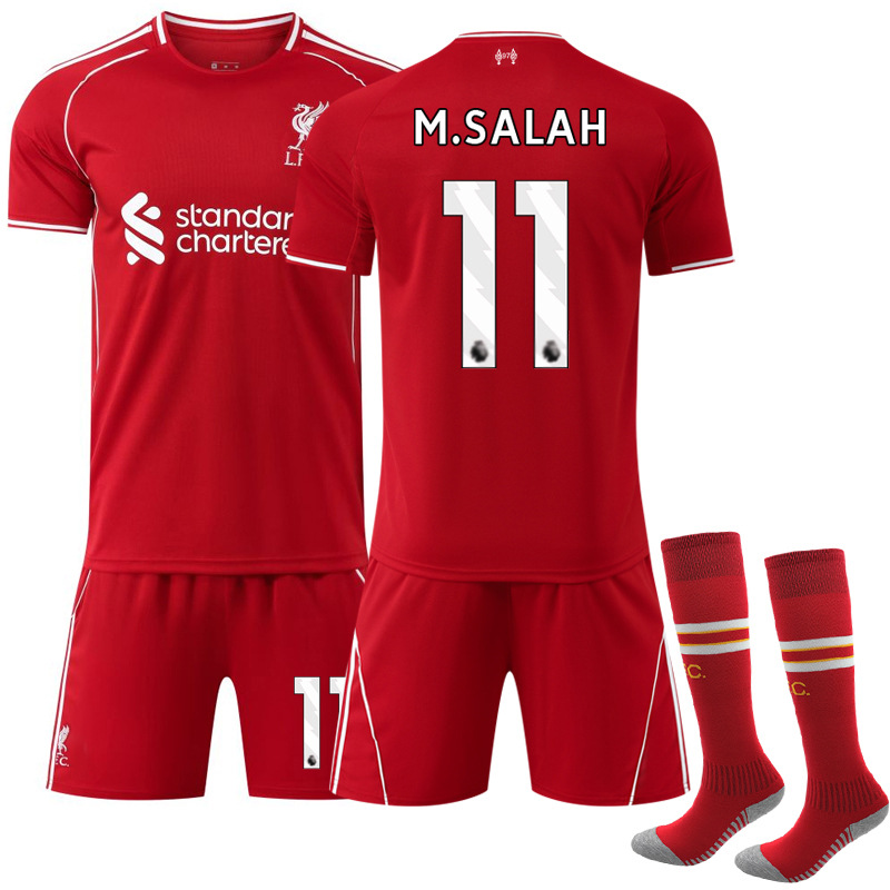 2526 Quick Dry Club No. 11 Salah Jersey Team Uniform Children's Liverpool Home Nota Football Uniform Set