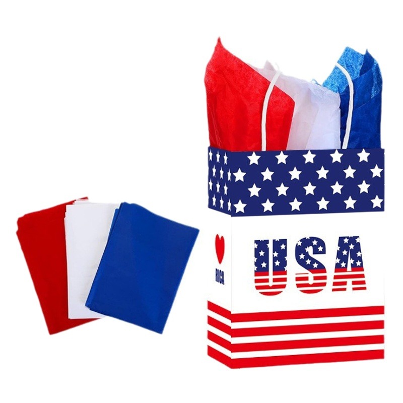 Military Day patriotic gift bag with tissue paper gift bag Veterans Day Anniversary Independence Day party gift bag