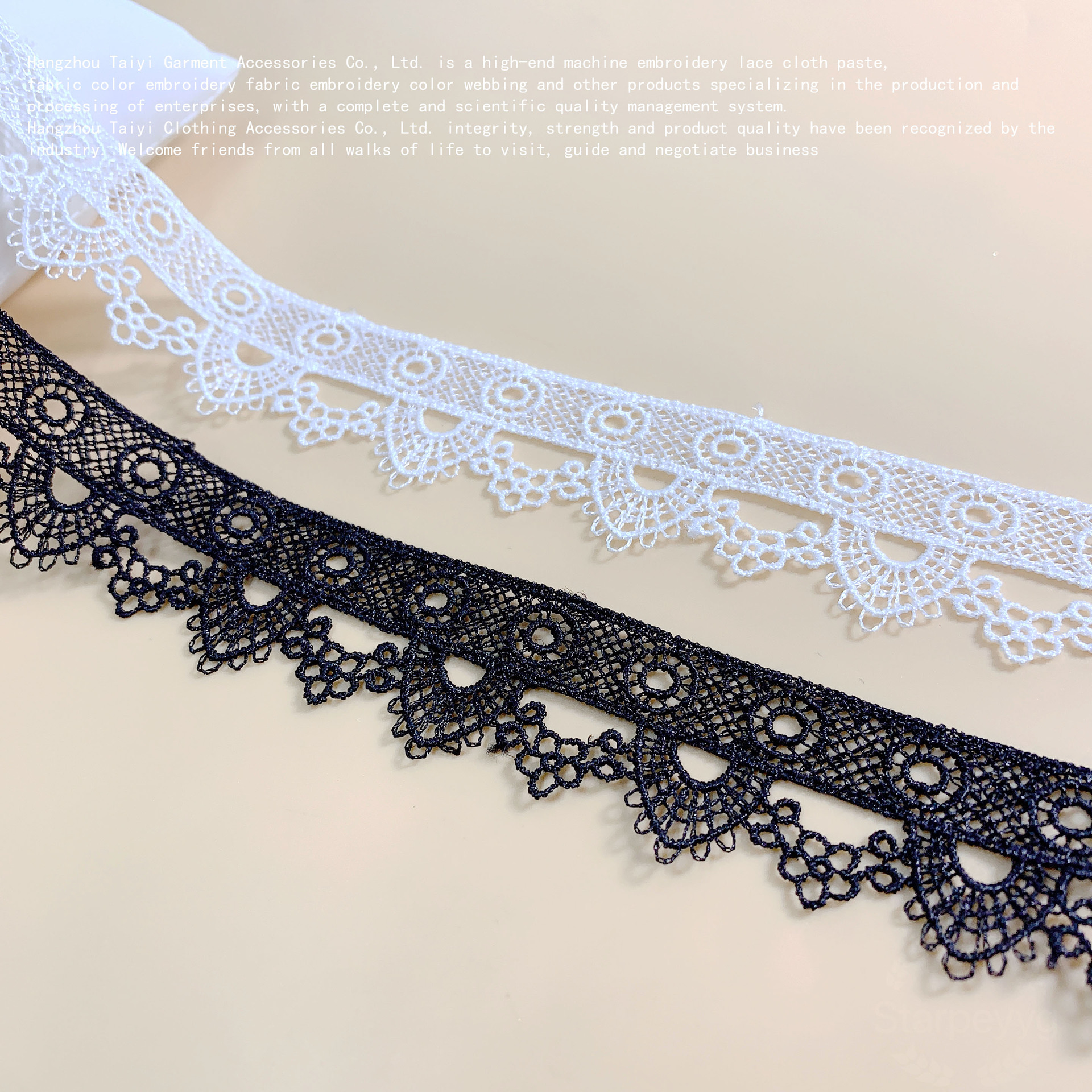 Good things polyester hollow polyester water-soluble lace clothing accessories jewelry materials DIY unilateral wave bar code lace