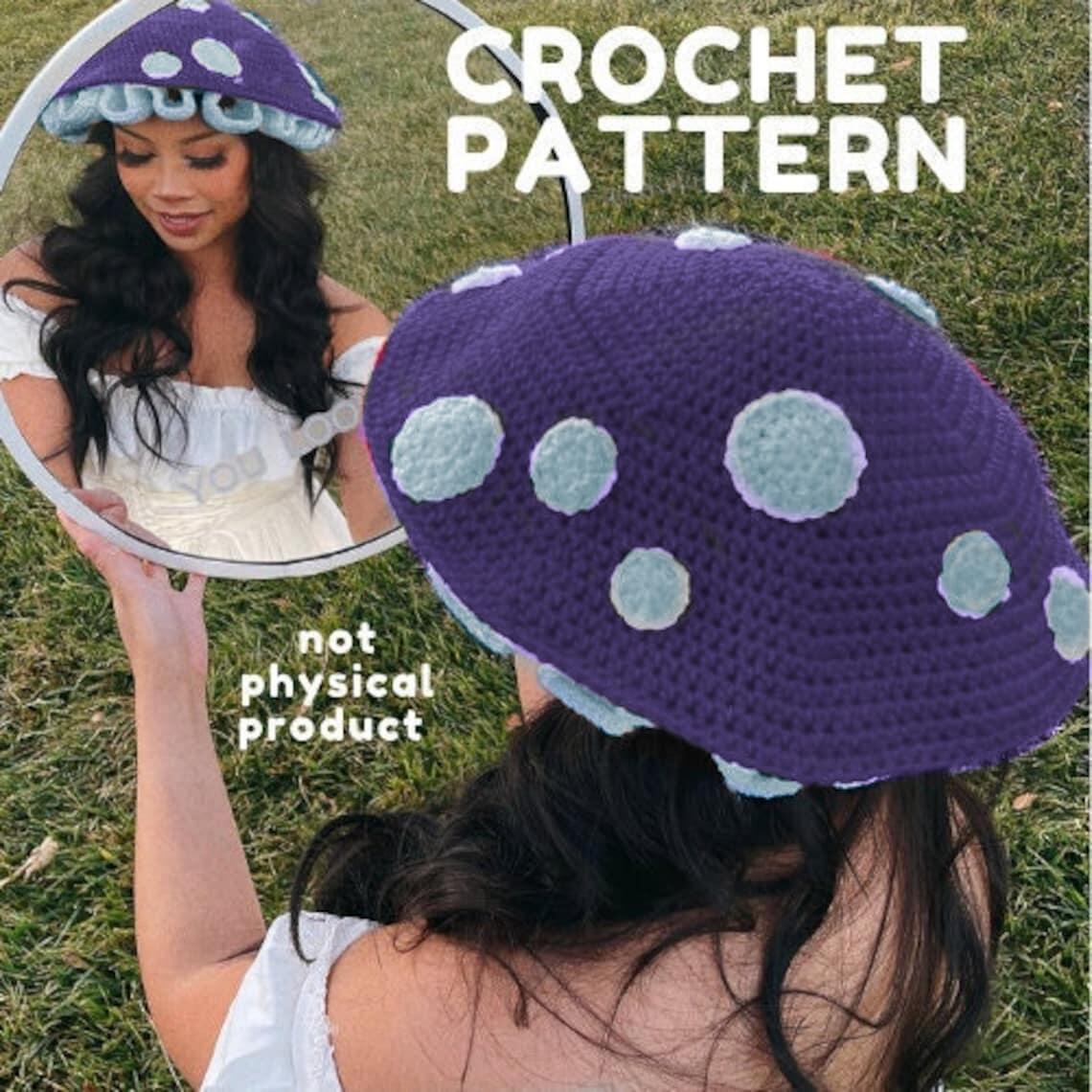 Picture of Mushroom hat autumn and winter crochet wool hat female look small face knitted fisherman hat Mori fairy tale cute warm basin hat